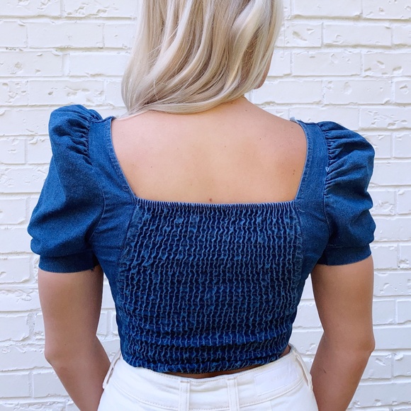 Puff Denim Top - Picture 2 of 4